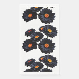 Blume aus schwarzem Samt Serviette