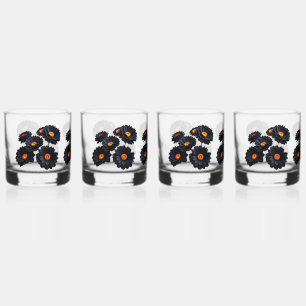 Blume aus schwarzem Samt Whiskyglas