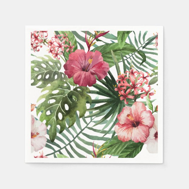 Blume aus tropischem Hibiskus Serviette (Vorderseite)
