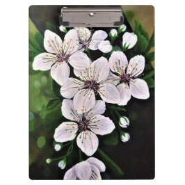 Blume aus weißem Kirschholz Klemmbrett