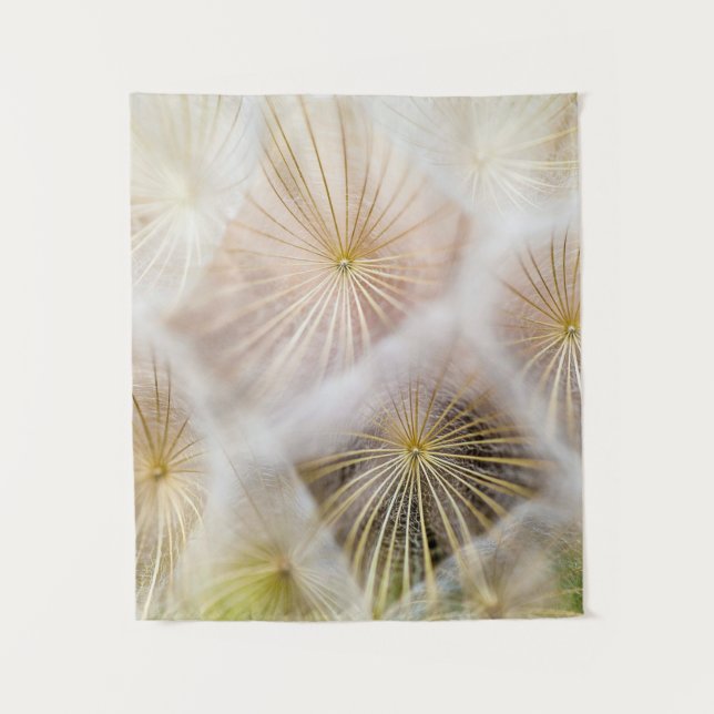 Blume aus weißem Löwenzahn Wandteppich (Vorderseite)