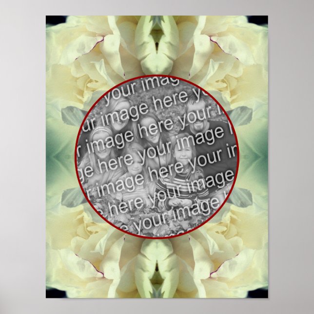 Blume aus weißem Peony erstellen Ihr eigenes Foto Poster (Vorne)