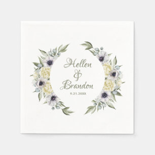 Blume aus weißem und pastellfarbenem Pfirsichpfirs Serviette