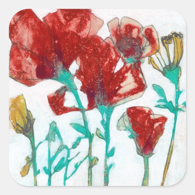 Blume Ausdruck II Quadratischer Aufkleber (Vorderseite)