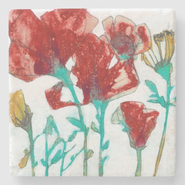 Blume Ausdruck II Steinuntersetzer (Vorderseite)