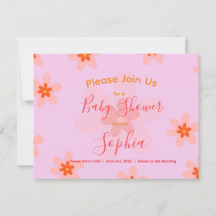 Blume Baby Girl Dusche Einladung Postkarte