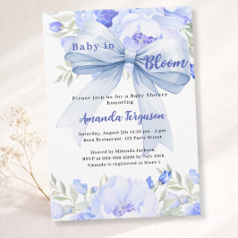 Blume Baby in blühendem blauen Bogen Baby Dusche Einladung