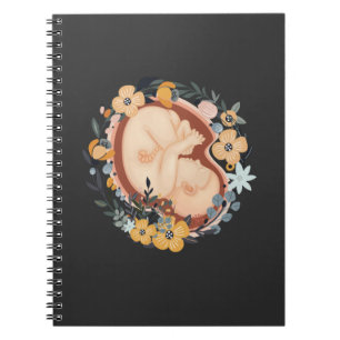 Blume Baby Schwangere Mutter Hebamme Notizblock