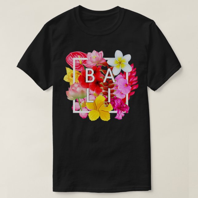Blume Bali Word Art Bali Indonesien Souvenir T-Shirt (Design vorne)