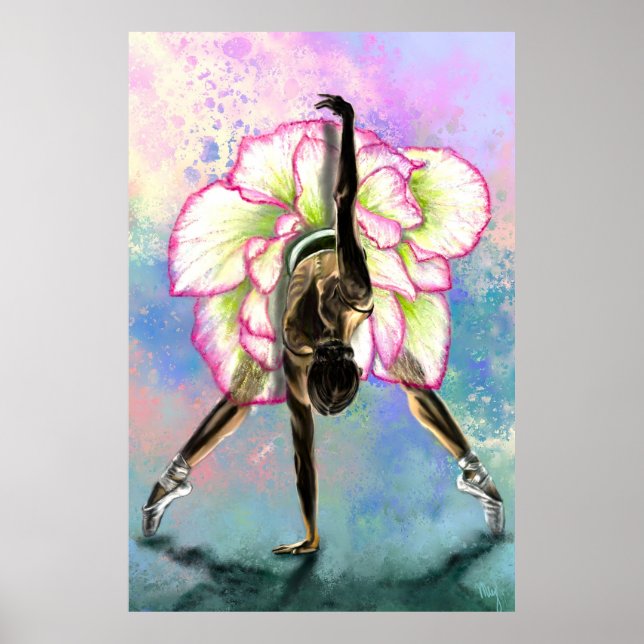 Blume Ballerina Ballett Tänzerin Poster (Vorne)
