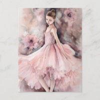 Blume Ballet Dancer Postkarte