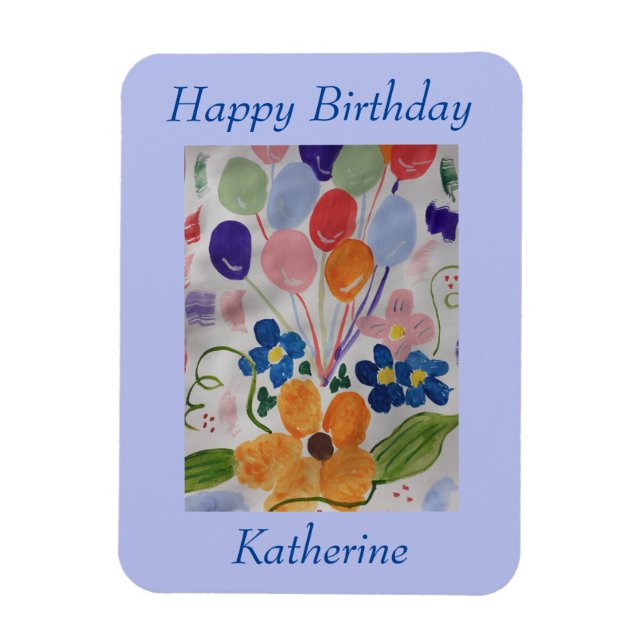 Blume & Balloons flexibel Magnet (Vertikal)