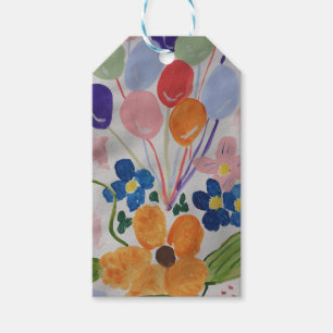 Blume & Balloons-Geschenk-Tag Geschenkanhänger