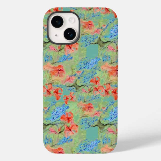 Blume Balsam und Lobelia Case-Mate iPhone 14 Hülle (Rückseite)