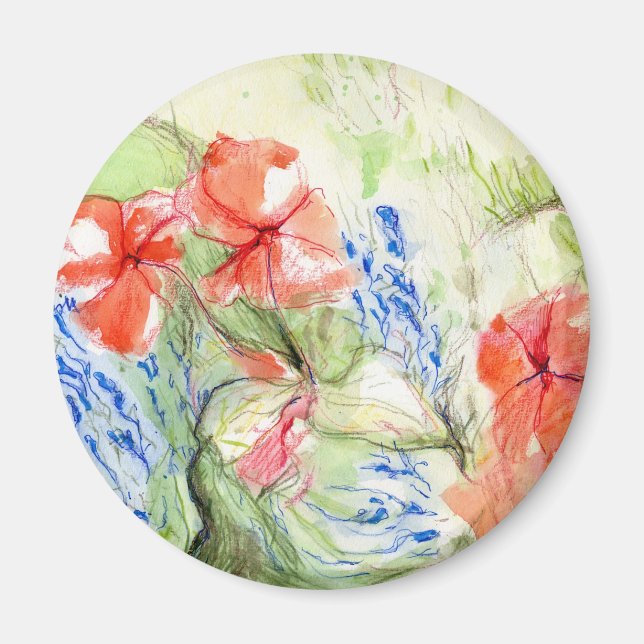 Blume Balsam und Lobelia Magnet (Vorne)