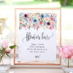 Blume Bar Aquarell Blume Blüte Poster<br><div class="desc">Dieses Schild zeigt ein wunderschönes Wasserfarben-Drop-Blumendesign, eine Kalligraphie-Schriftzeiche und Ihren eigenen Text. Verwenden Sie das Vorlagenformular, um Ihre Personalisierung hinzuzufügen.</div>