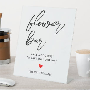 Blume Bar Minimalistisch Schwarz-weiß Modernes Ele Sockelschild