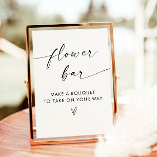 Blume Bar Sign, Boho Minimalistisches Brautparty Poster