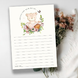 Blume Bärenkorb Rosa Ratschlag für Mum Baby Dusche Begleitkarte
