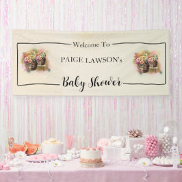 Blume Barrel Beige Baby Duschbanner Banner