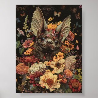 Blume Bat in Black Print & Download Poster