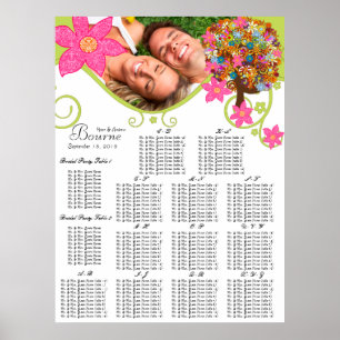 Blume Baum Sitzkarte Alphabetisch Poster