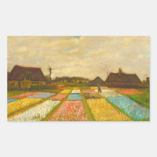Blume Beds in Holland von van Gogh Rechteckiger Aufkleber