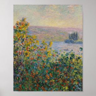 Blume Beds in Vetheuil Gemälde von Claude Monet Poster