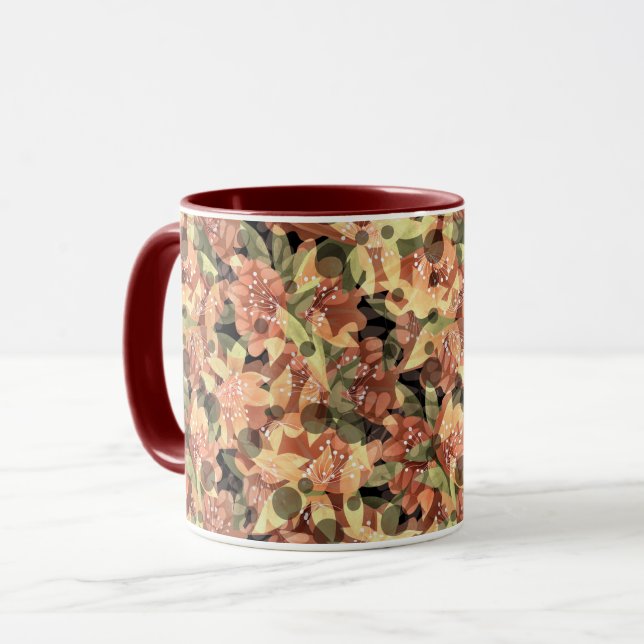 Blume Beige gelbe orange braune Blume tl Tasse (Vorderseite Links)