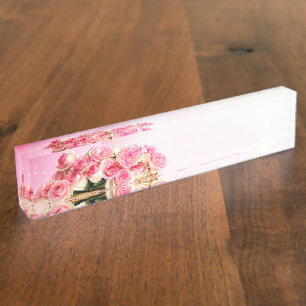 Blume Benutzerdefinierter Schreibtisch Zielort des Namensplakette