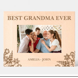 Blume Beste Großmutter je kundenspezifische Holzra Geätzte Rahmen