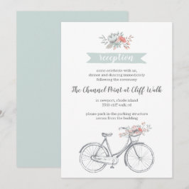 Blume Bicycle Spring Garden Hochzeit Empfang Einladung