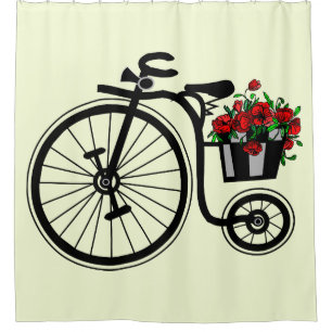 Blume Bike Duschvorhang benutzerdefinierte Farben