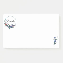 Blume Bird Personalisiert Post-it Klebezettel