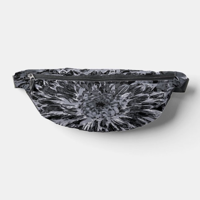 Blume Black and Gray Dahlia Bauchtasche (Ablage )