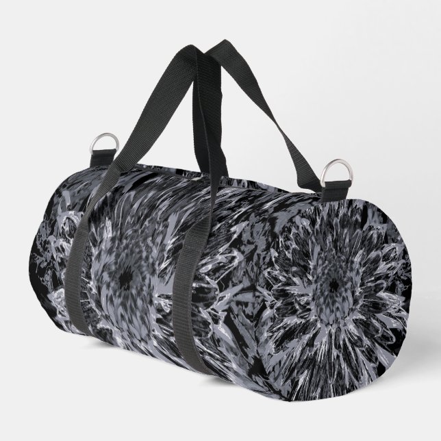 Blume Black and Gray Dahlia Duffle Bag (Linke Seite)