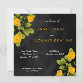 Blume Black and Marigold Yellow Rose Einladung
