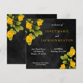 Blume Black and Marigold Yellow Rose Einladung