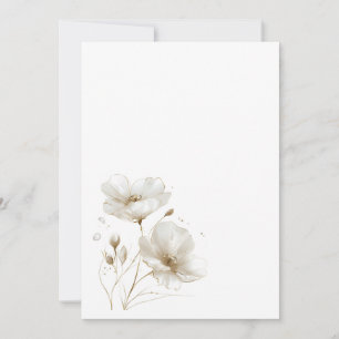 Blume Blank Wedding in Weiß und Gold Einladung