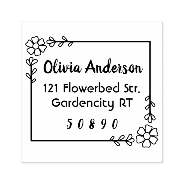 Blume Blätter rahmen handgefertigten individuelle  Gummistempel (Prägung)