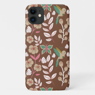 Blume, Blätter, Schmetterlinge, nahtlos, ohne Blum Case-Mate iPhone Hülle