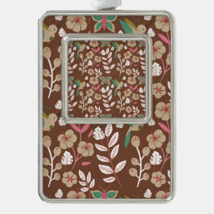 Blume, Blätter, Schmetterlinge, nahtlos, ohne Blum Rahmen-Ornament Silber