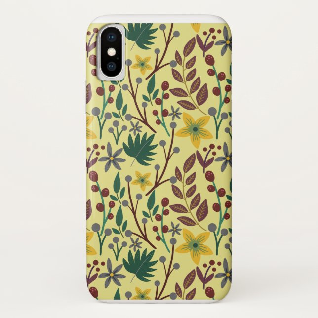 Blume, Blätter, Zweige, nahtlos, ohne Blumen Case-Mate iPhone Hülle (Rückseite)