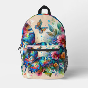 Blume Blau Rosa Bläserblume Bedruckter Rucksack