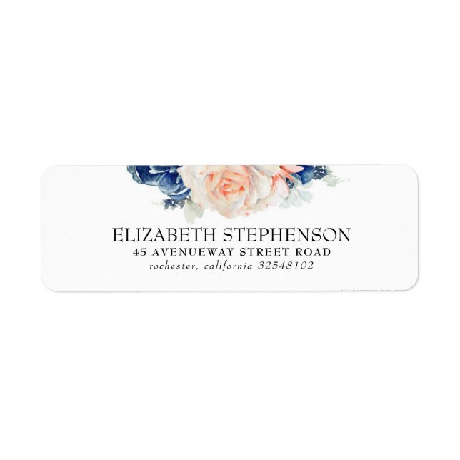 Blume Blau und Pfirsichfarben Elegant (Vorne)