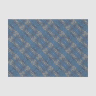 Blume, blauer und grauer Blumenmuster, rustikal Seidenpapier