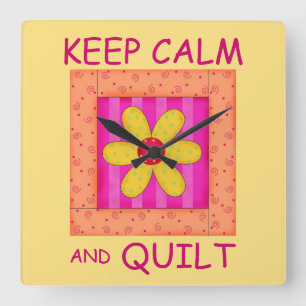 Blume-Block für Ruhe und Quilt-Anwendung behalten Quadratische Wanduhr