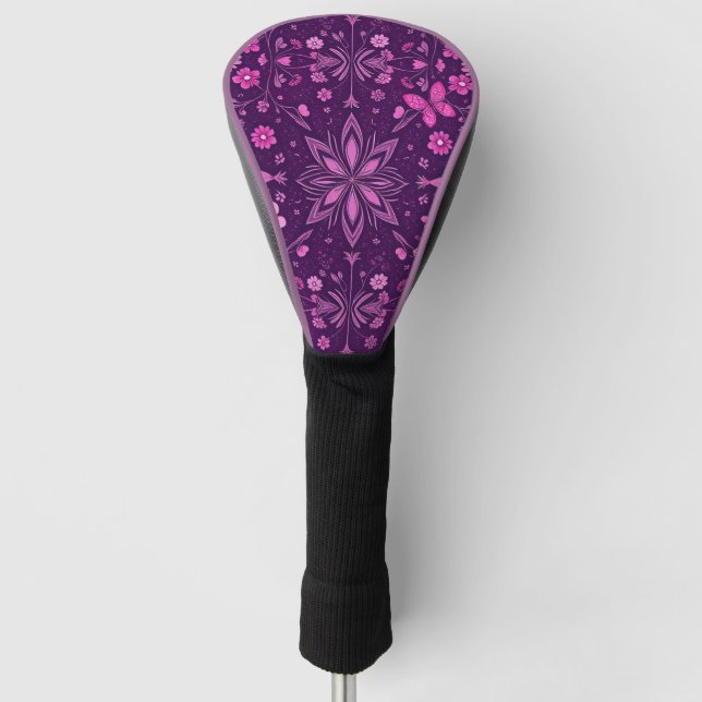 Blume Bloom Fairycore-Muster Golf Headcover (Vorderseite)