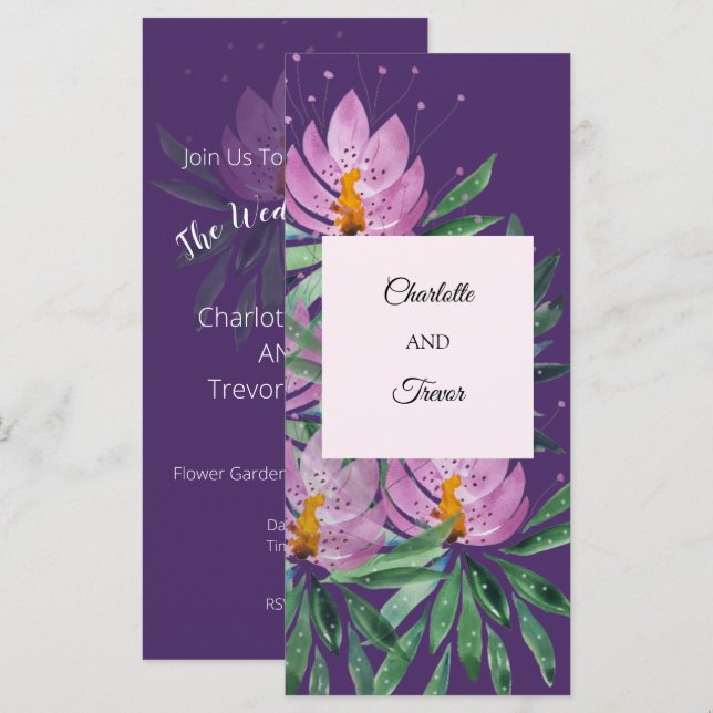 Blume Bloom Violet Originale Kunstwerke Karte (Vorne/Hinten)