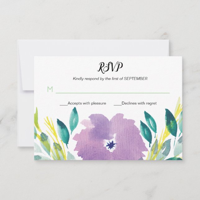 Blume Blossom RSVP-Karte Einladung (Vorderseite)